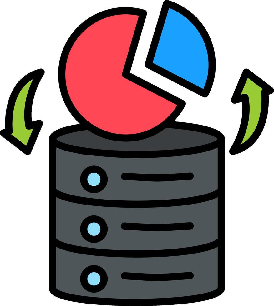 Server Line Filled Icon vector