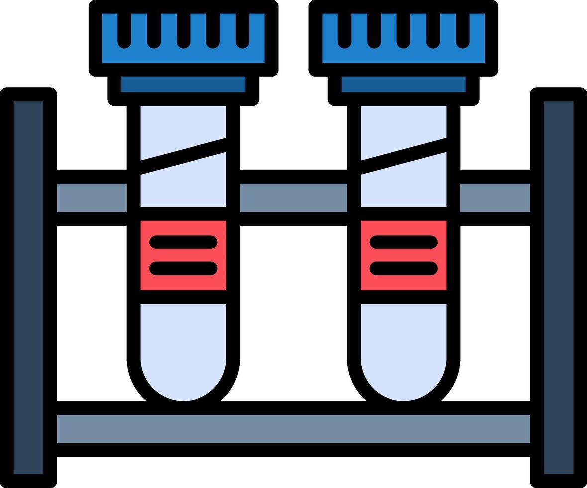 Test Tube Line Filled Icon vector