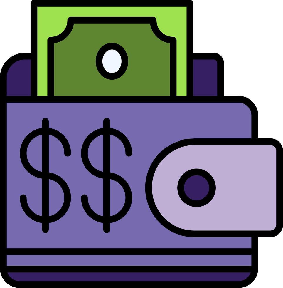 Wallet Line Filled Icon vector