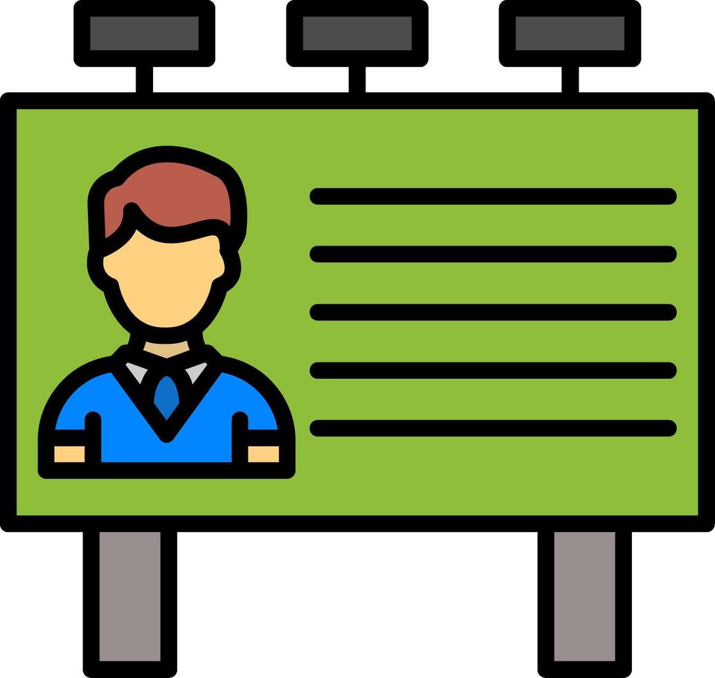 Billboard Line Filled Icon vector