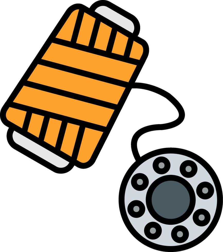 Bobbin Line Filled Icon vector