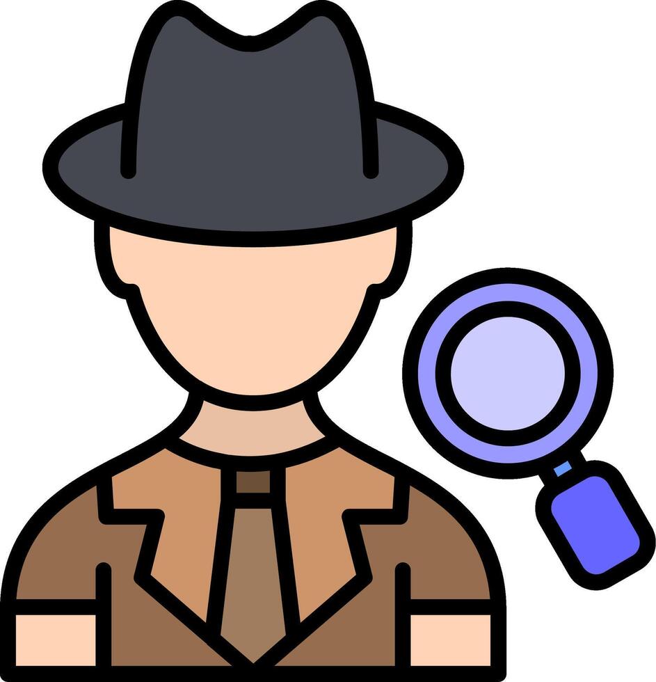 Detective Line Filled Icon vector