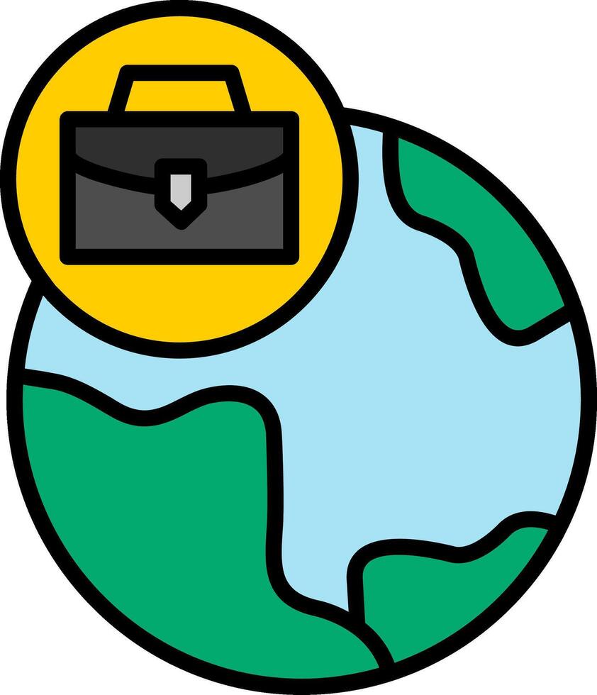 Global Line Filled Icon vector