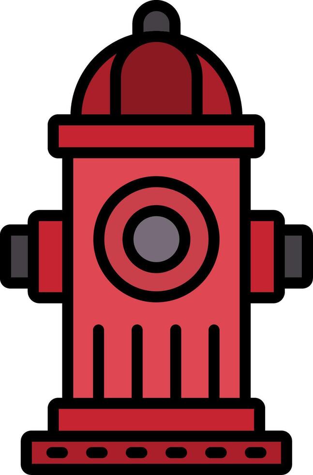 Hydrant Line Filled Icon vector