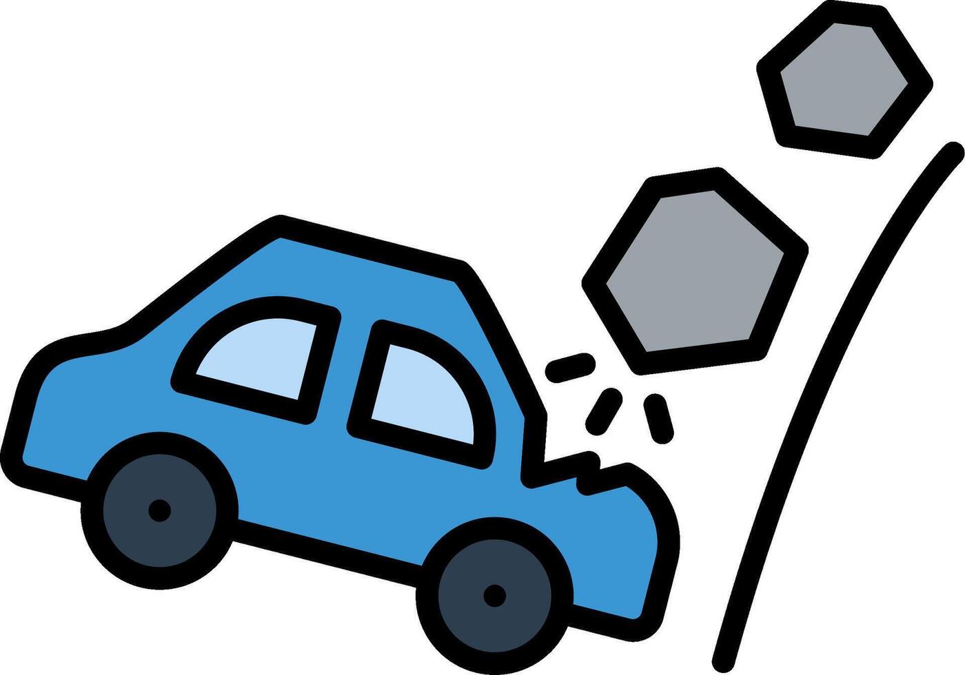 Falling Rocks Line Filled Icon vector