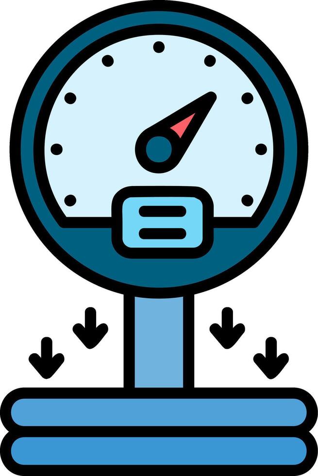 Pressure Sensor Line Filled Icon vector
