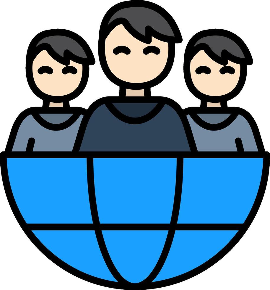 Society Line Filled Icon vector