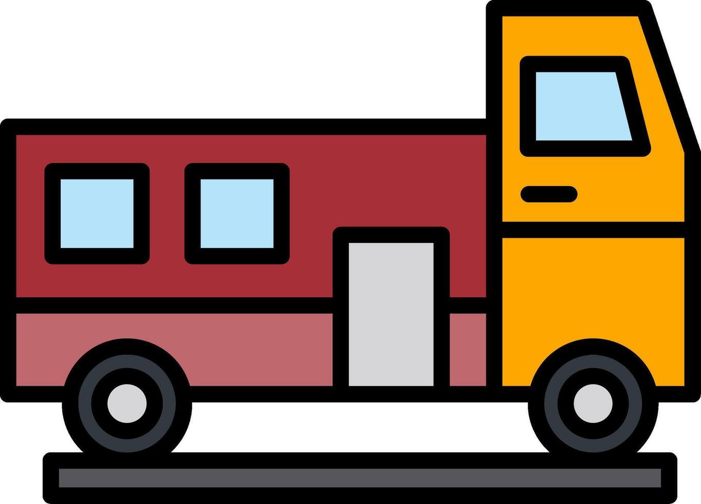 Trailer Line Filled Icon vector