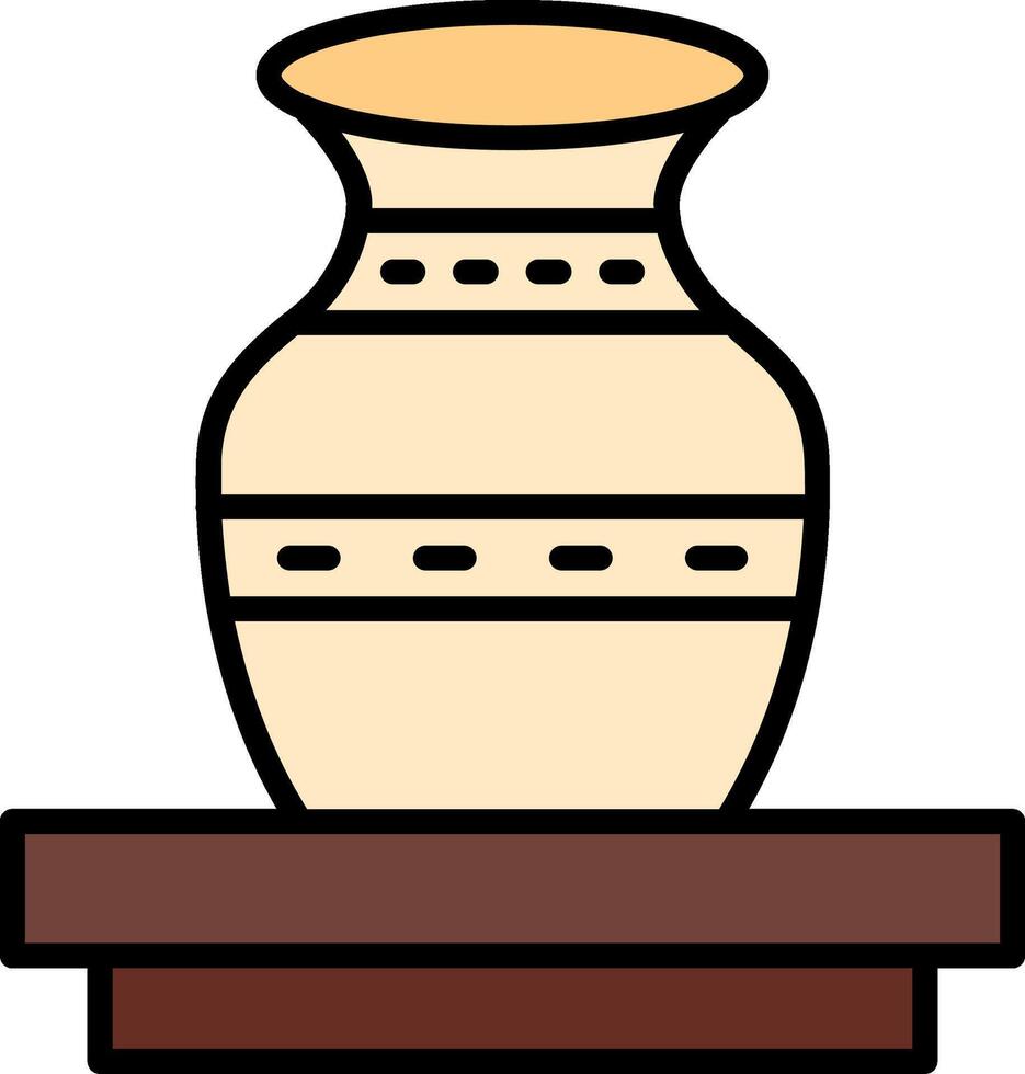 Vase Line Filled Icon vector