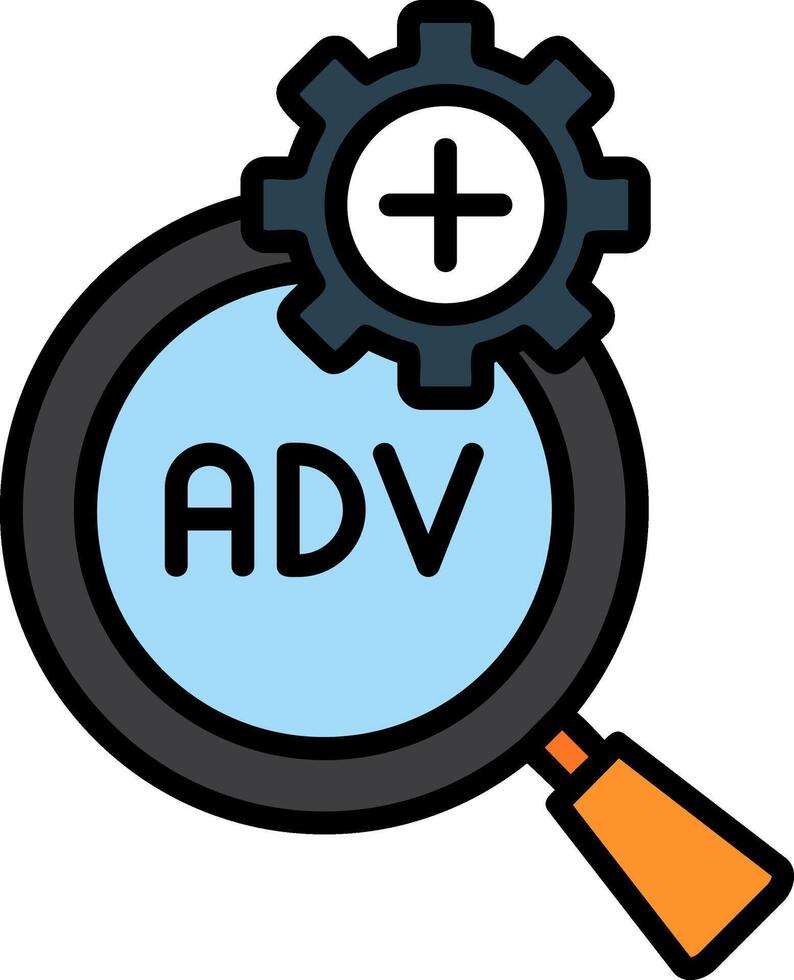 Advanced Search Line Filled Icon vector