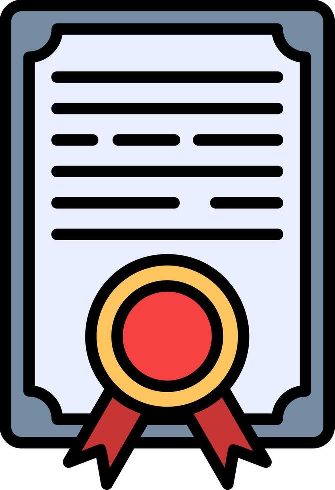 Certificate Line Filled Icon vector