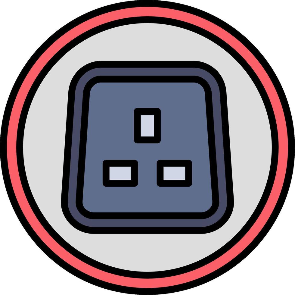 Electric Plug Line Filled Icon vector