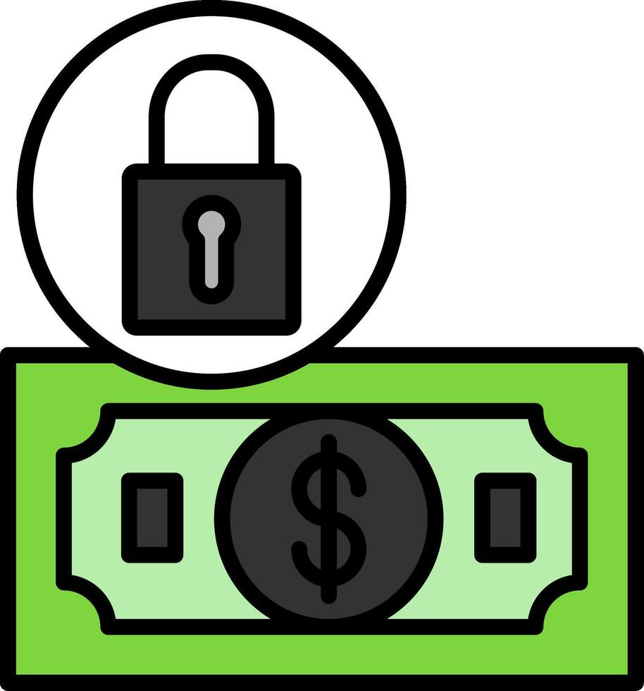 Banknote Line Filled Icon vector
