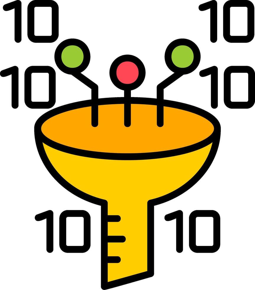 Filter Line Filled Icon vector