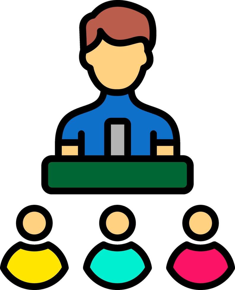 Senate Line Filled Icon vector