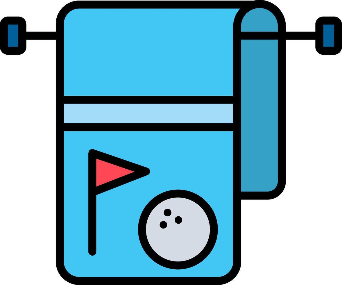 Towel Line Filled Icon vector