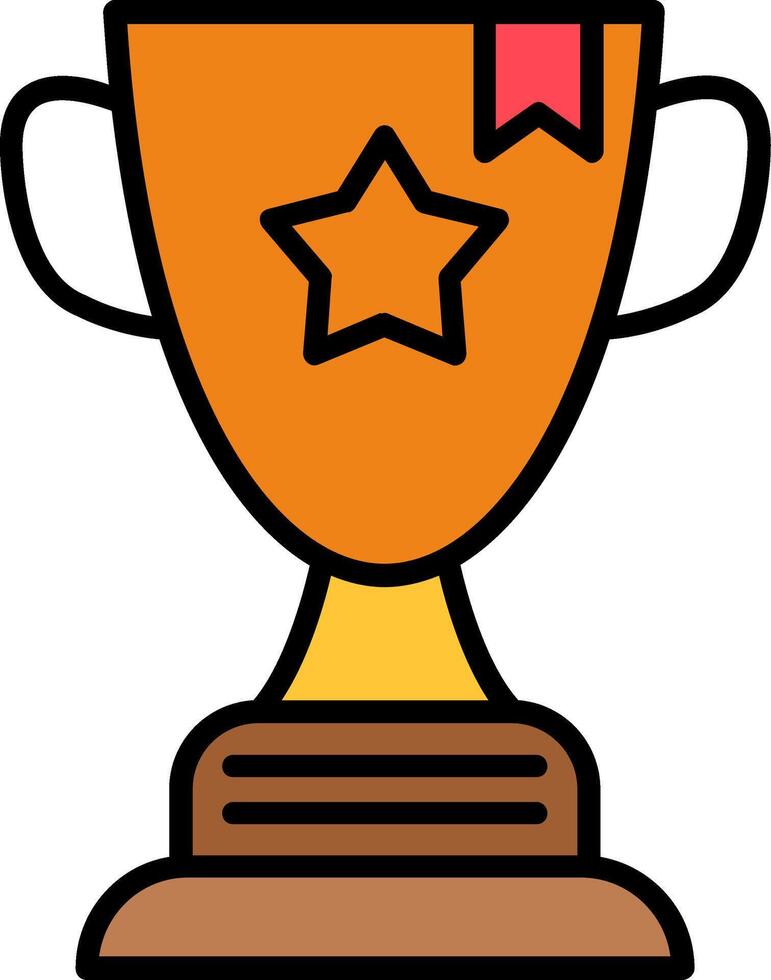 Trophy Line Filled Icon vector