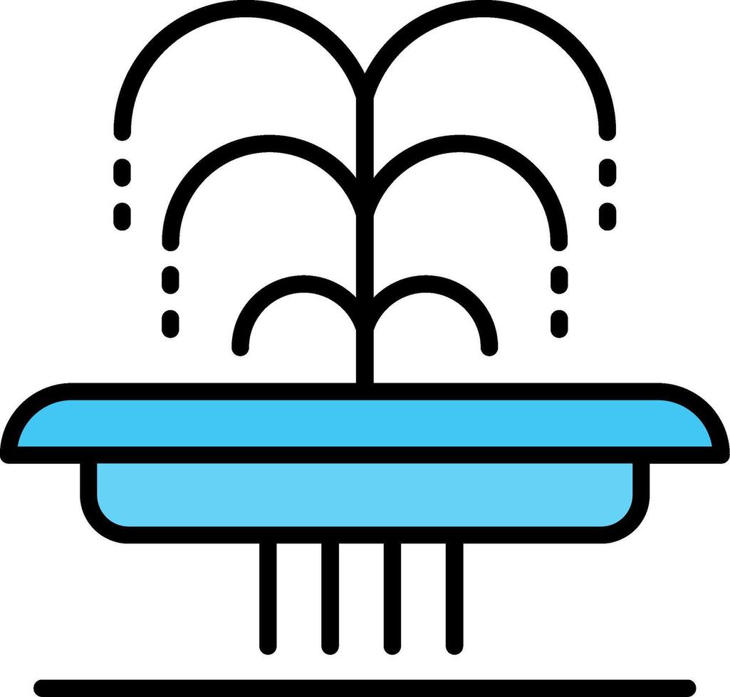 Fountain Line Filled Icon vector