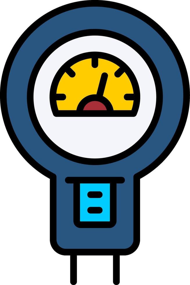 Parking Meter Line Filled Icon vector