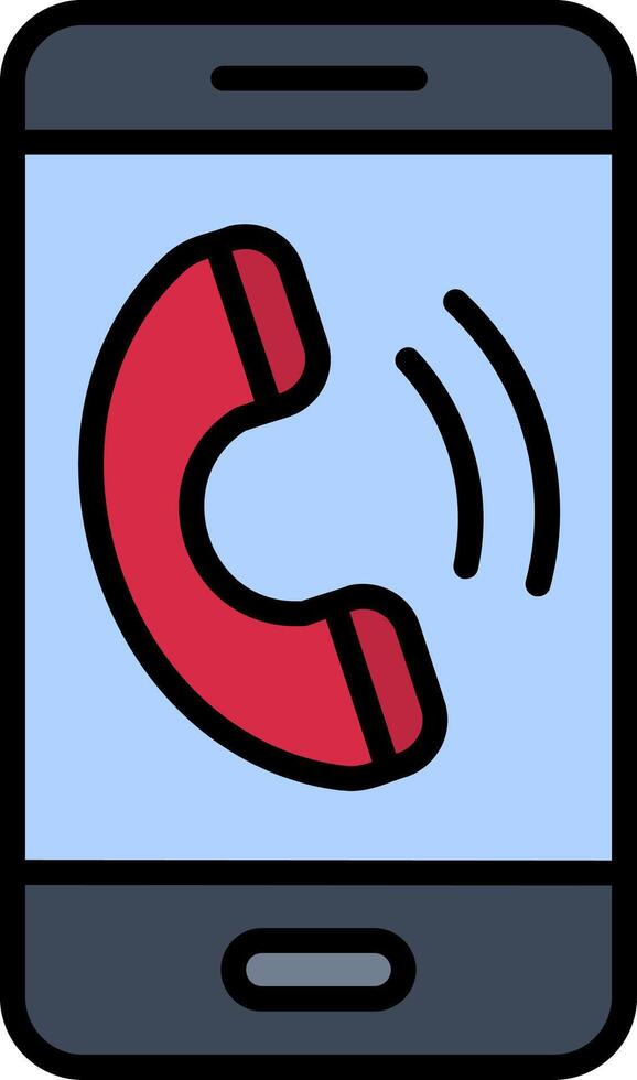 Phone Call Line Filled Icon vector