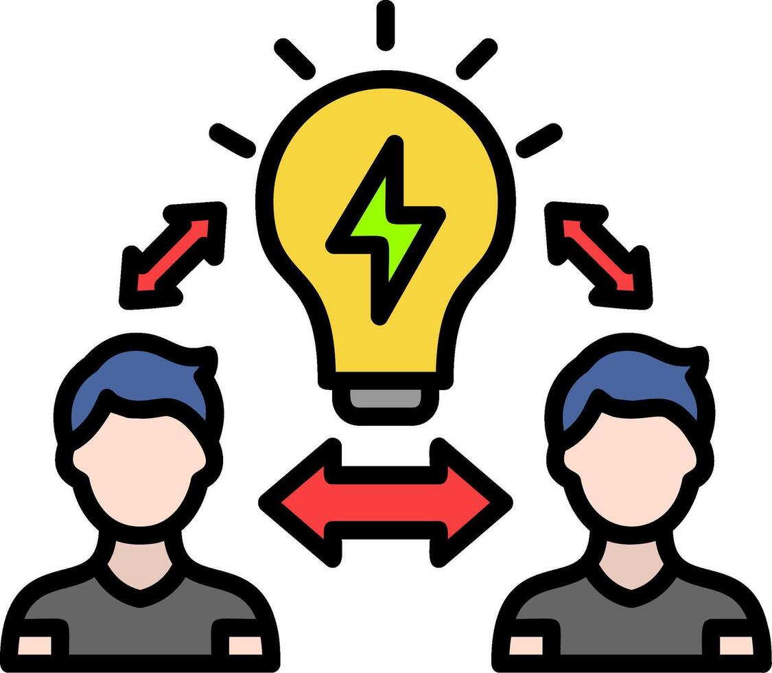 Relation Line Filled Icon vector
