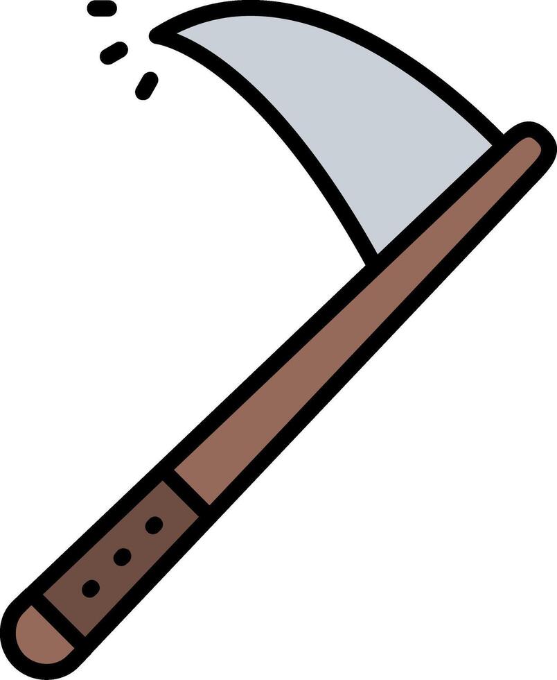 Scythe Line Filled Icon vector