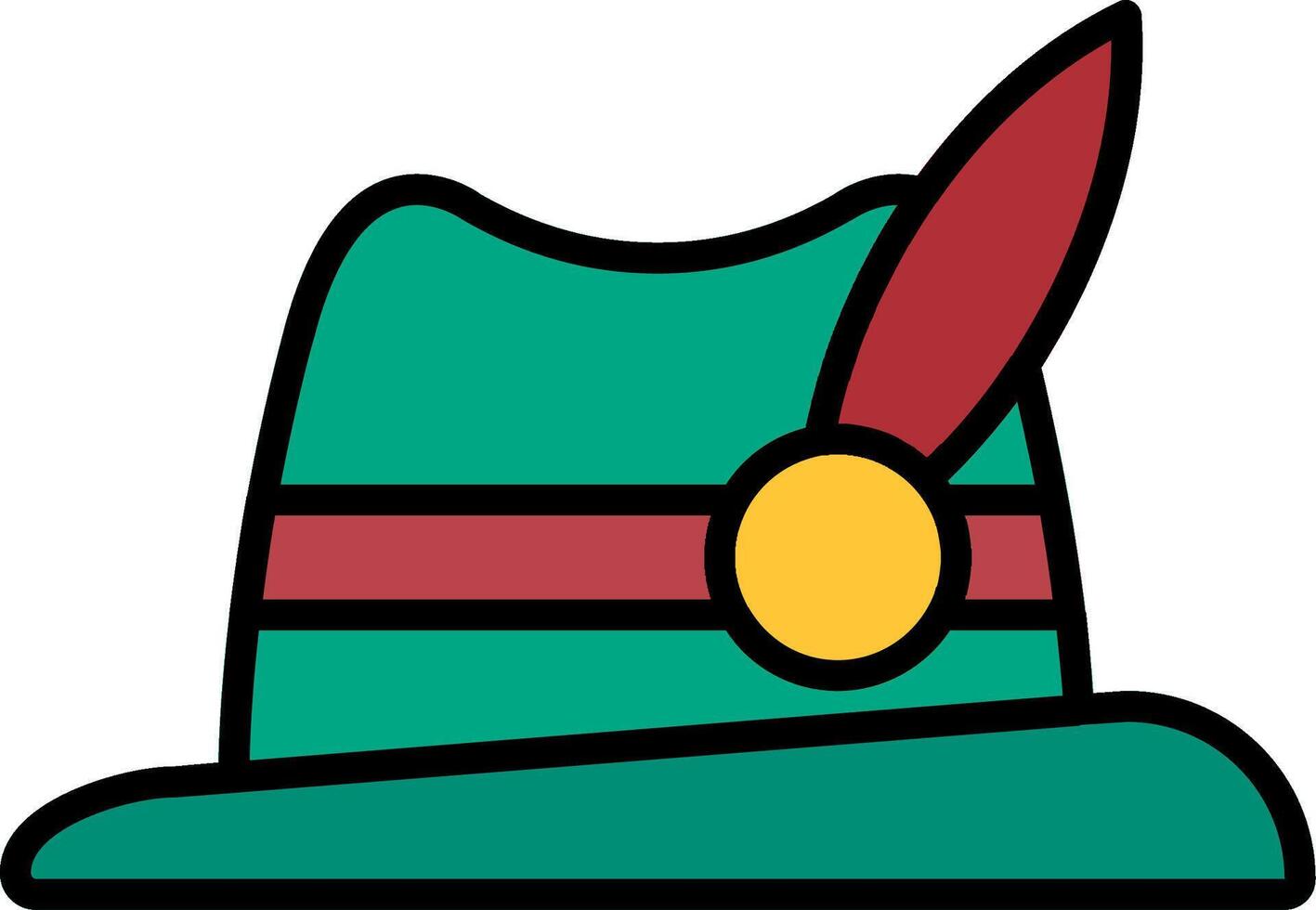Tyrolean Line Filled Icon vector