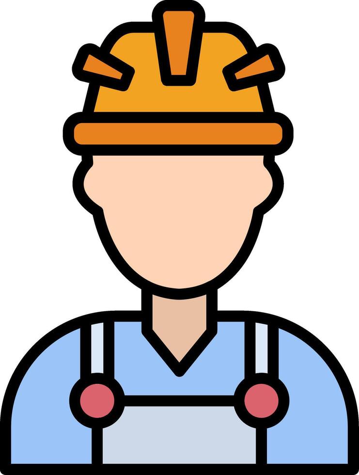 Worker Line Filled Icon vector
