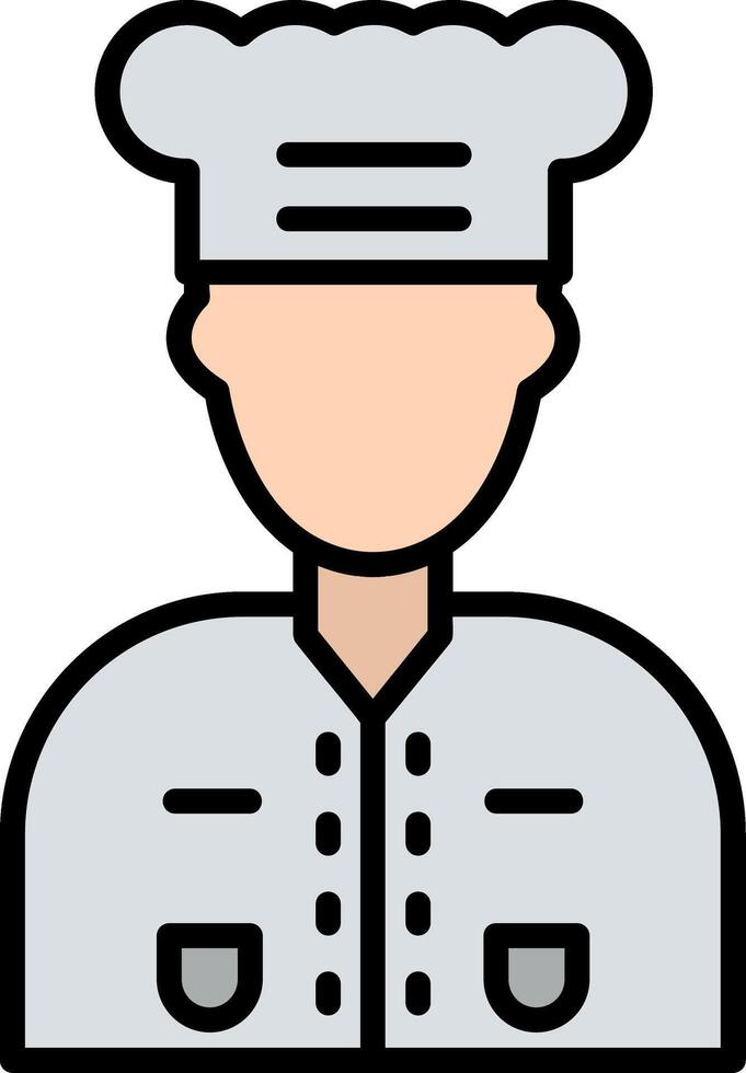 Chef Line Filled Icon vector