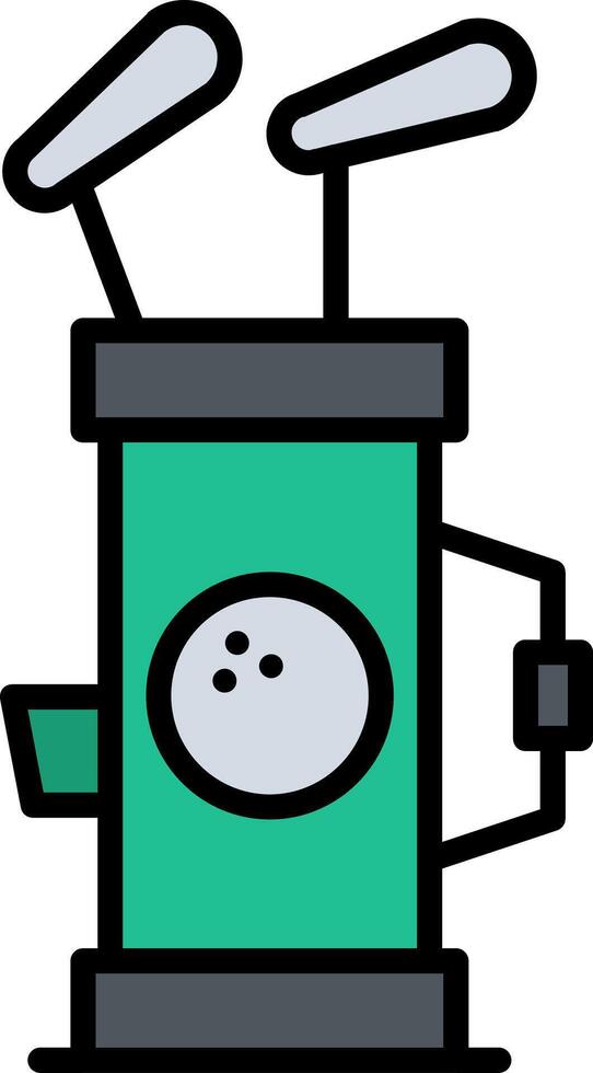 Golf Kit Line Filled Icon vector
