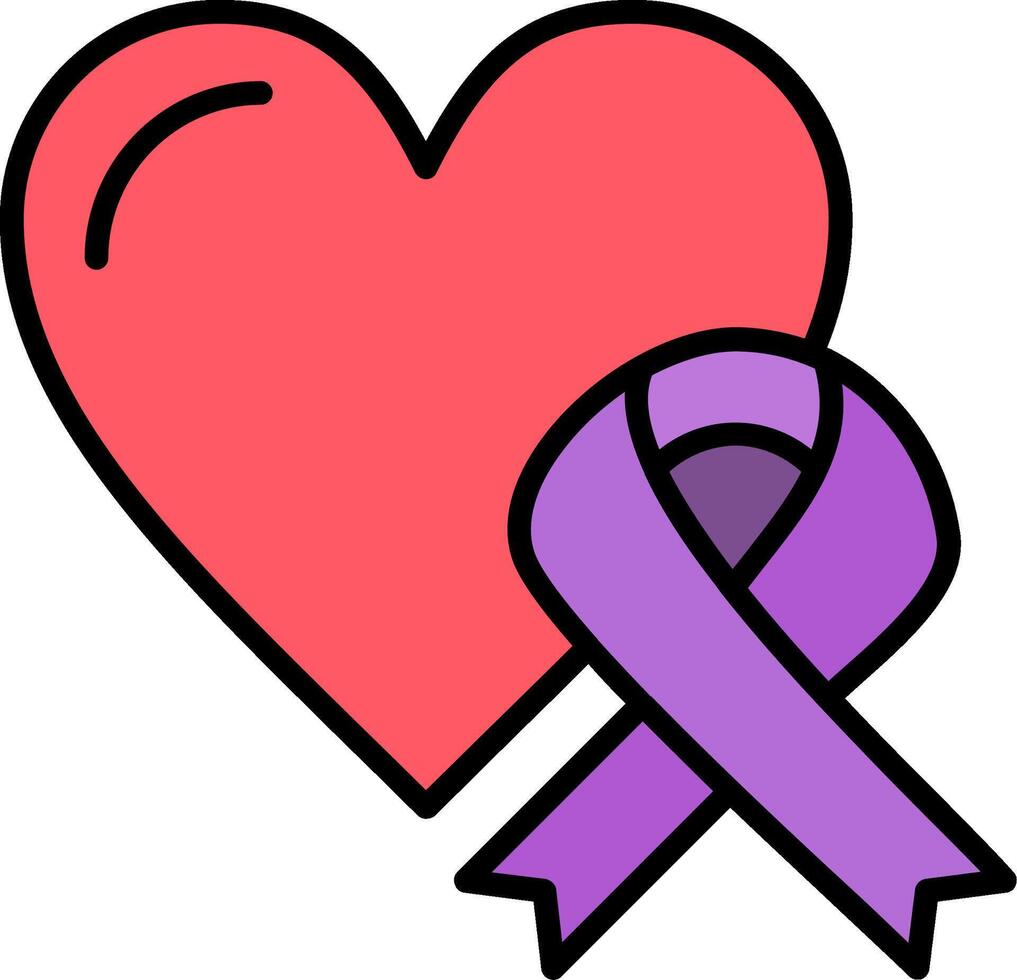 Heart Line Filled Icon vector