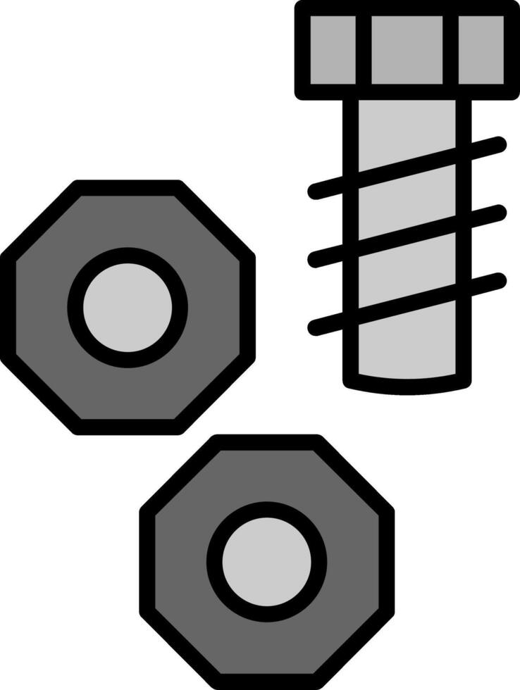 Nut Line Filled Icon vector