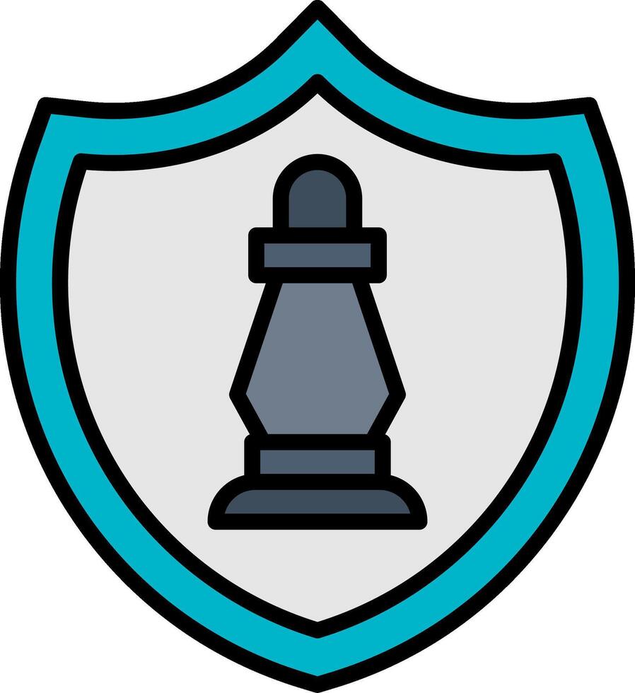 Shield Line Filled Icon vector