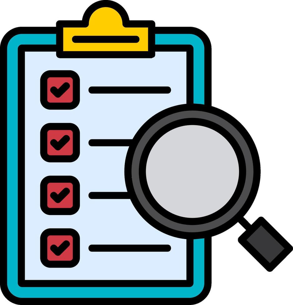 Survey Line Filled Icon vector