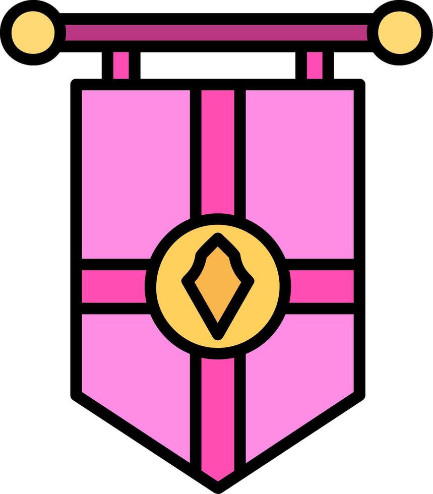 Banner Line Filled Icon vector