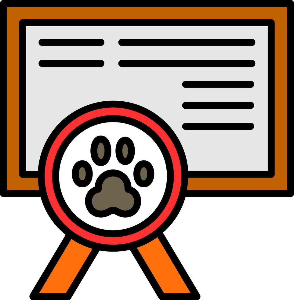 Certificate Line Filled Icon vector