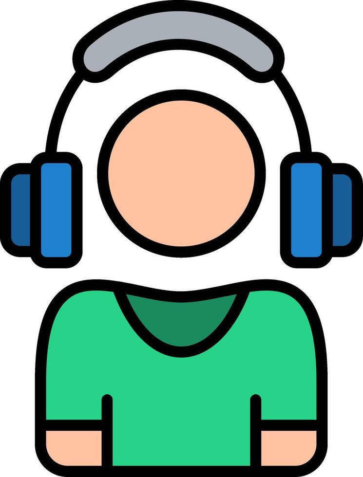 Customer Service Line Filled Icon vector