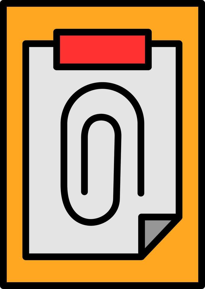 Paper Clip Line Filled Icon vector