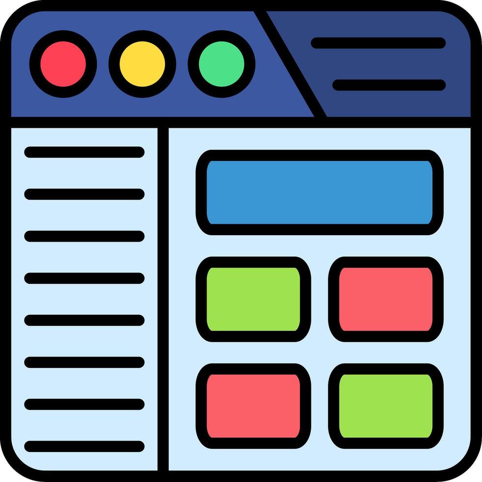 Sidebar Line Filled Icon vector