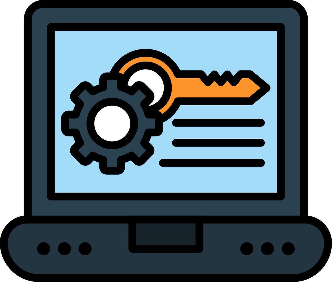 Access Control List Line Filled Icon vector