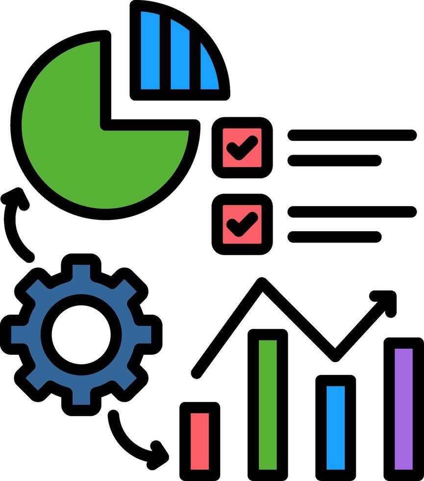 Statistics Line Filled Icon vector