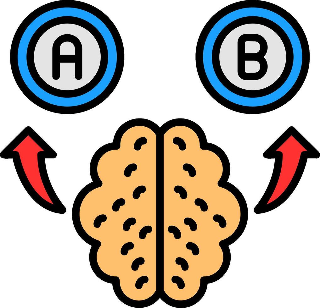 Decision Making Line Filled Icon vector