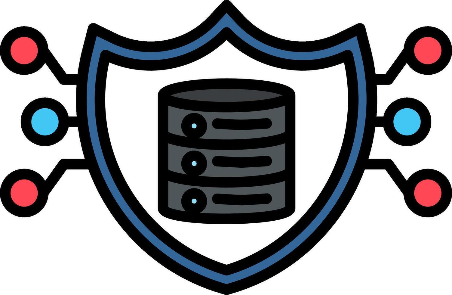 Database Line Filled Icon vector