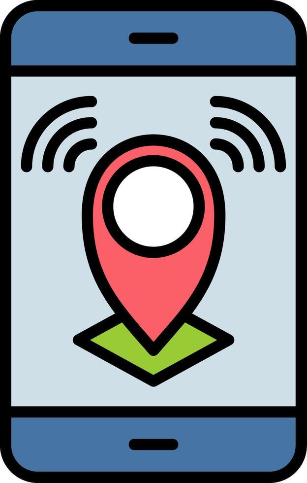 Gps Line Filled Icon vector
