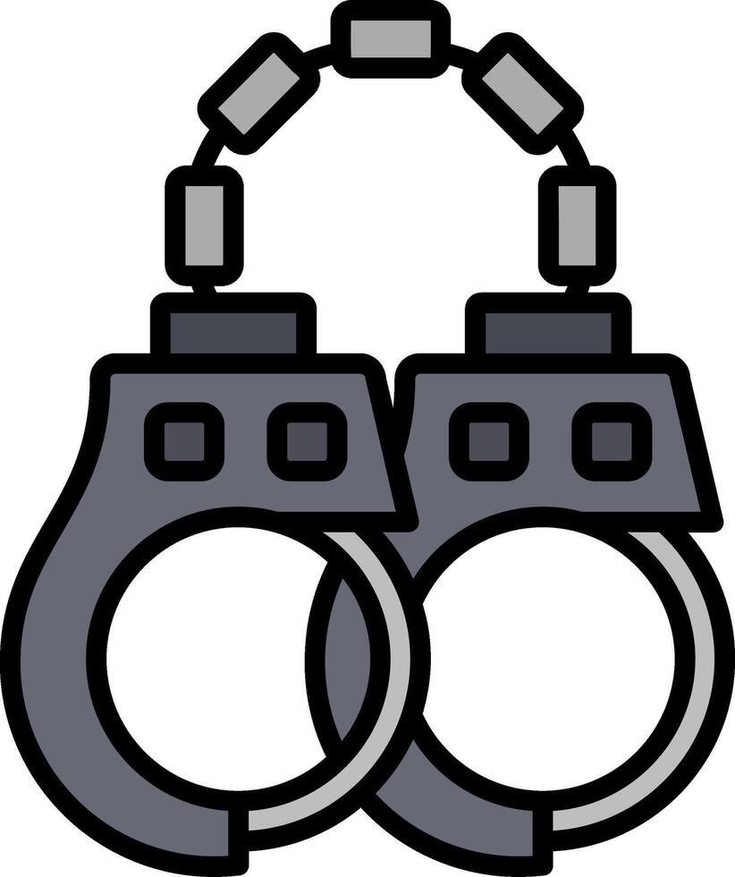 Handcuffs Line Filled Icon vector