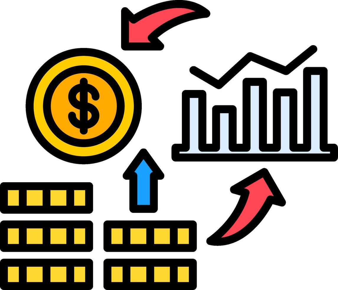 Economy Line Filled Icon vector