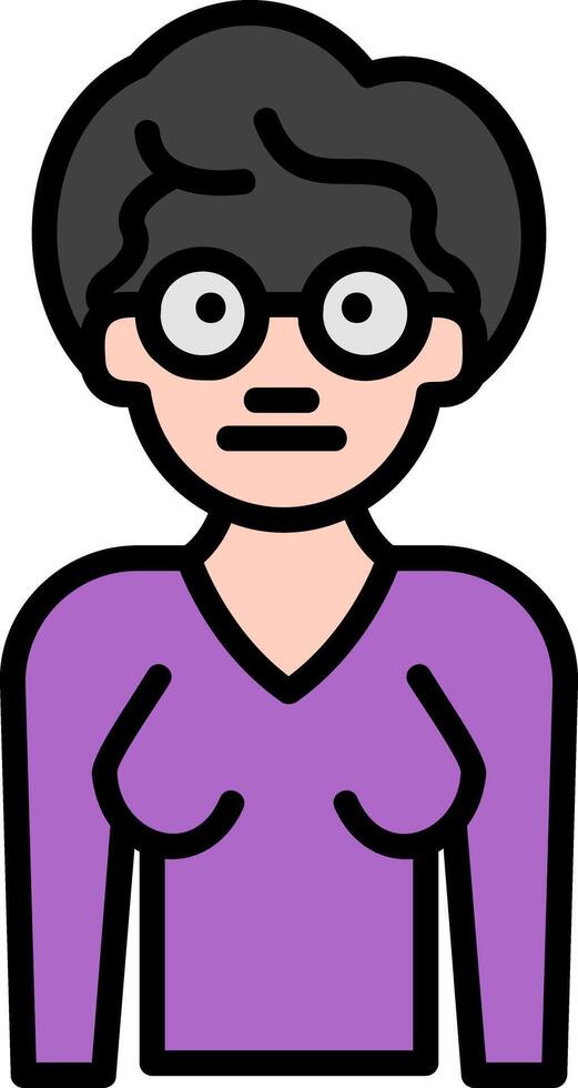 Grandmother Line Filled Icon vector