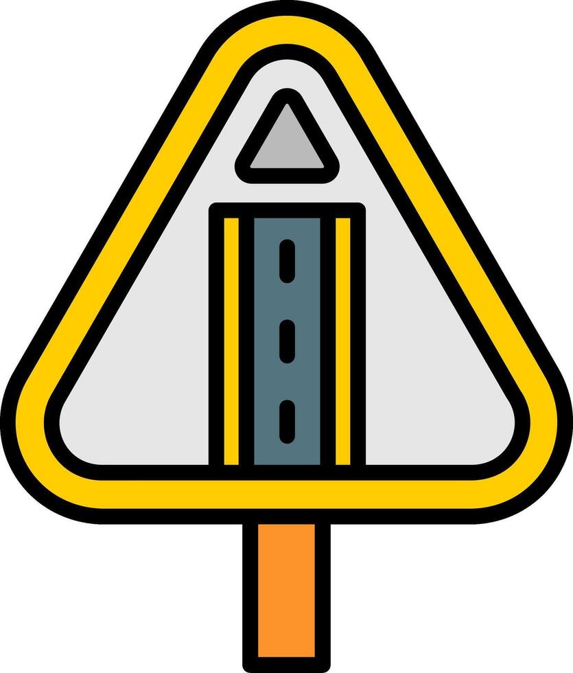 One Way Line Filled Icon vector