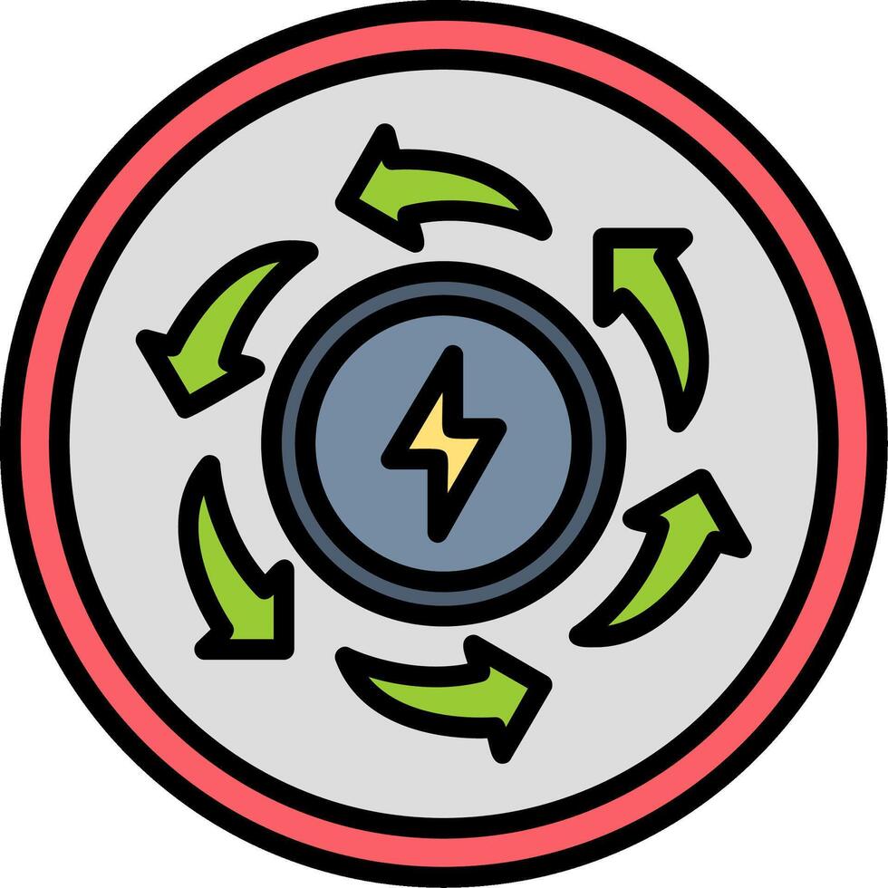 Recycle Energy Line Filled Icon vector
