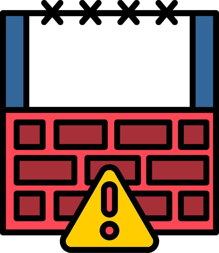 Shield Border Line Filled Icon vector
